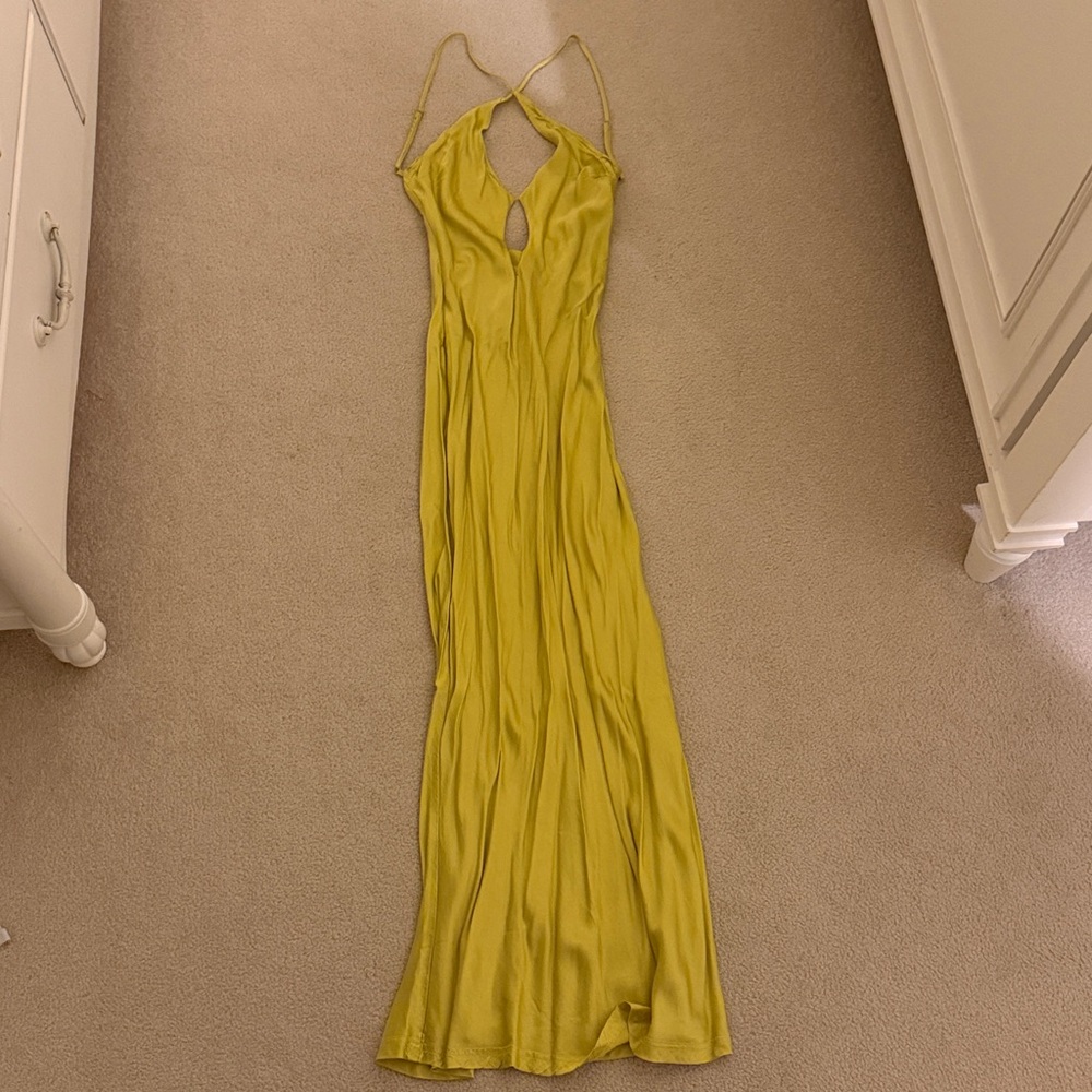 Zara XS DRESS SATIN MAXI WITH SLIT - Picture 4 of 11